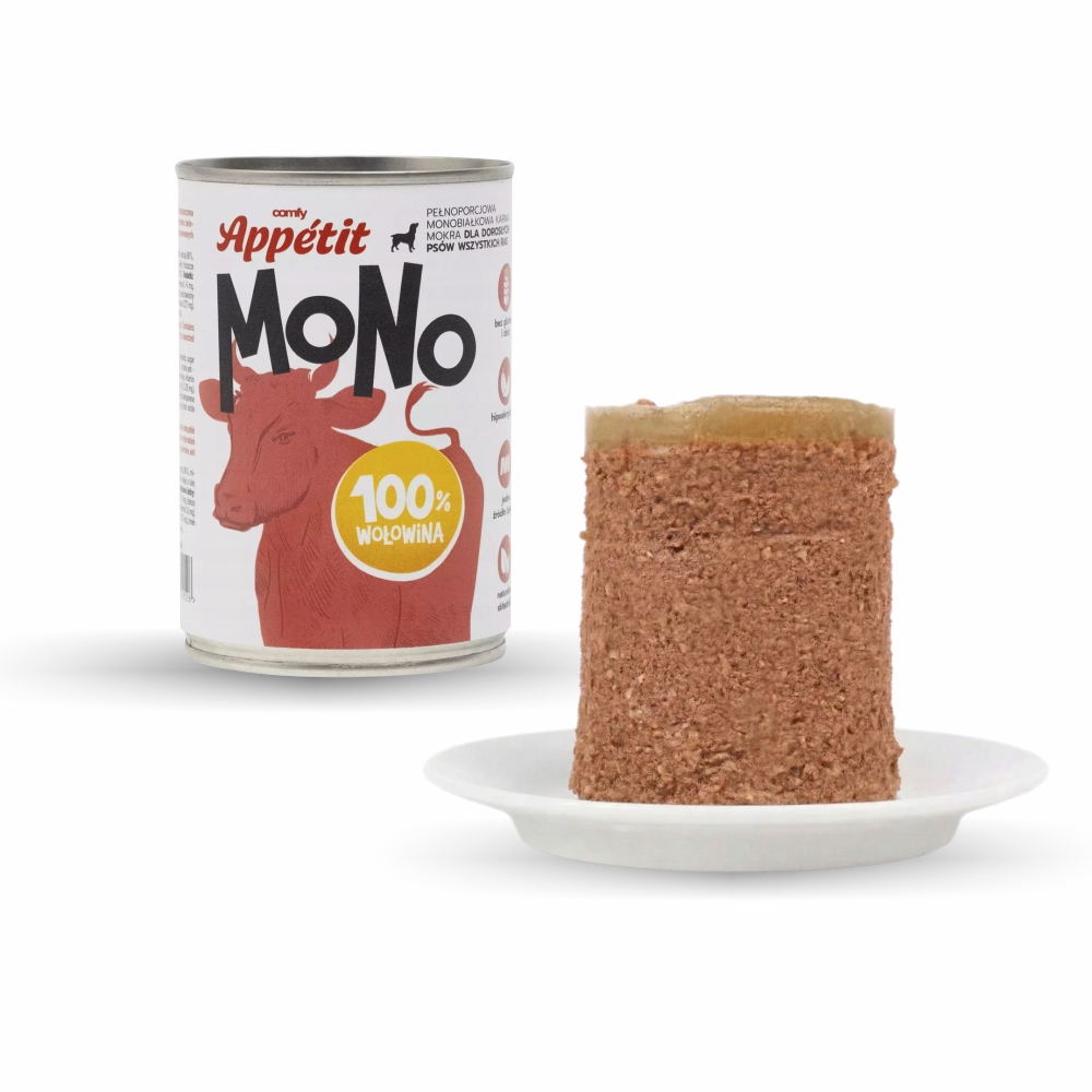 Comfy Appetit Mono Wołowina Monoproteinowa Karma Mokra Dla Psa Puszka Zestaw 3 sztuk 400g